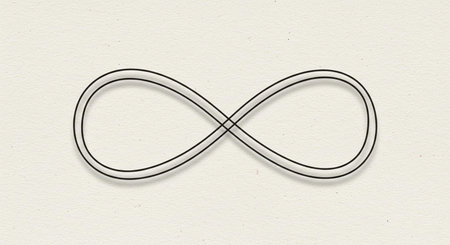Infinity symbol on a white paper background. 3d illustration.の写真素材