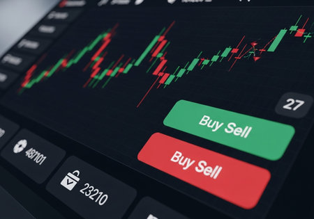 Stock market or forex trading graph and candlestick chart suitable for financial investment concept. Economy trends background for business idea and all art work design. Abstract finance background.の写真素材