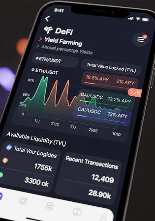 Close-up of smartphone with stock market application on the screen.