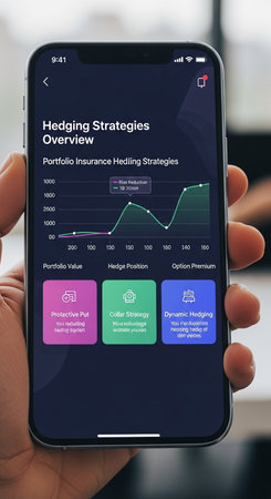 Close-up of a hand holding a smartphone displaying a stock exchange application on the screen.