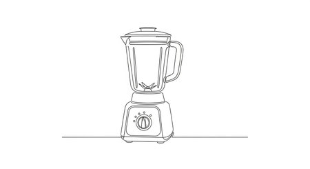 Blender. Kitchen appliances. Hand drawn line art vector illustration.の写真素材
