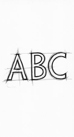 abstract, the word abc, hand-painted, artistic word abc, brush letteringの写真素材