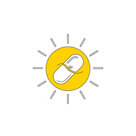 Sun and pill icon. Sun and pill symbol. Vector illustration.の写真素材