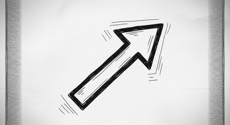 Arrow drawing on a white wall. Black and white image.