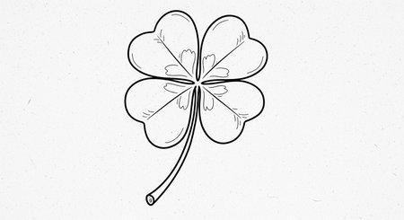 Hand drawn clover isolated on white background. Vector sketch illustration.