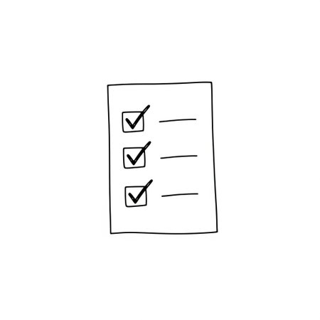 Checklist doodle icon. Hand drawn checklist icon. Checklist vector icon.