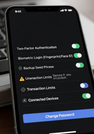 Smartphone screen displaying security settings.の写真素材