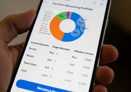 Man hand holding smartphone with an application on the screen.の写真素材