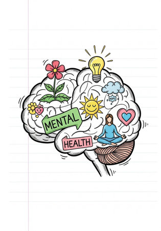 Hand drawn sketch of human brain. Brainstorming concept. Vector illustrationの写真素材