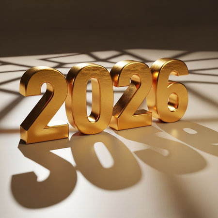 Golden numbers on a white background. 3D illustration