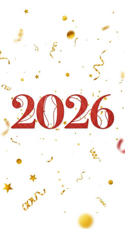 Red text on white background. Vector illustration.