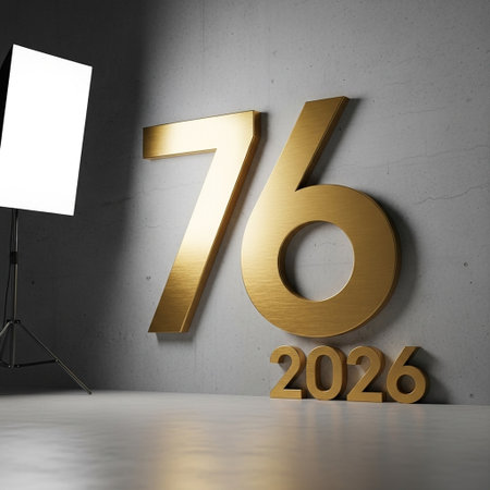 Golden text on the concrete wall. 3D rendering