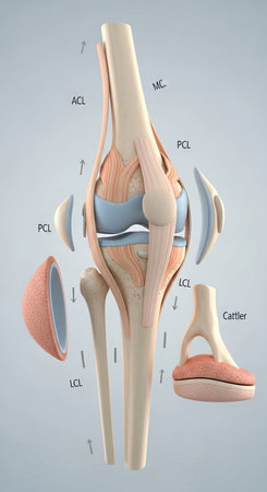 3d rendered illustration of a human anatomy - the knee joint.の写真素材