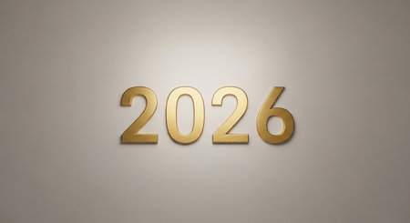 3d render of gold numbers on gray background
