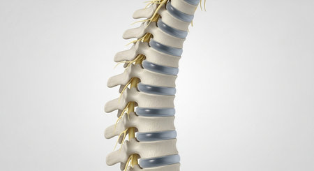 3D Illustration of Human Skeleton Vertebrae Anatomy