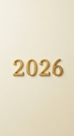 The number 2026 on a beige background