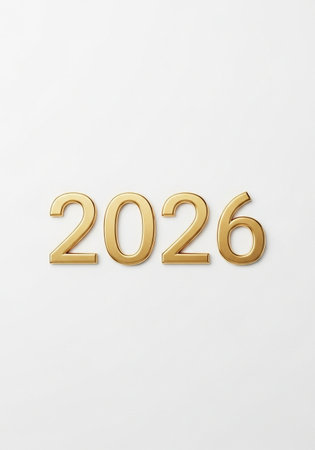 3d render of golden numbers on white background
