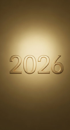 New Year's card in the form of numbers 2016 on a golden background