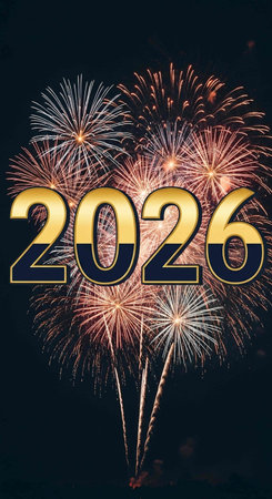Happy new year 2016 with fireworks background, Happy new year 2016 concept