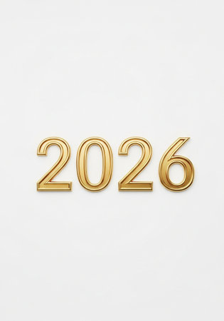 3d render of golden numbers on white background