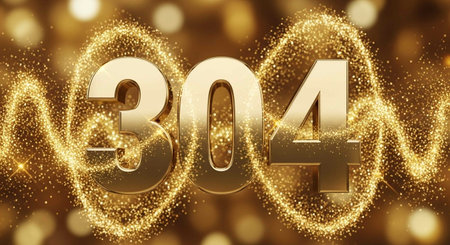Happy New Year 2014. Golden glittering numbers. Vector illustration.