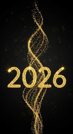 Golden glittering particles. Vector illustration.