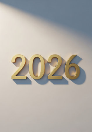 Golden numbers on white background. 3d renderの写真素材