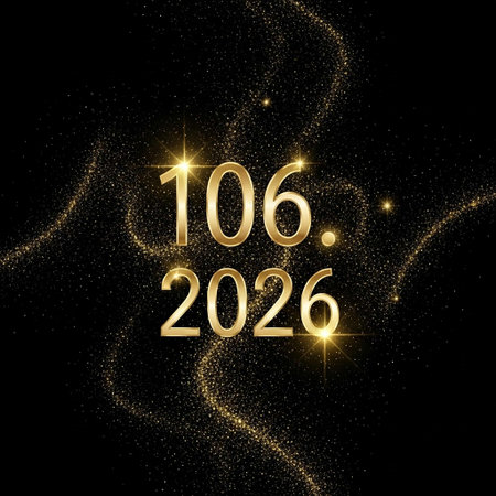 Gold glittering number on black background. Vector illustration.