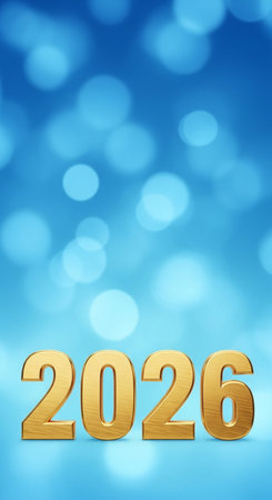 New Year background with bokeh effect. 3D illustration.