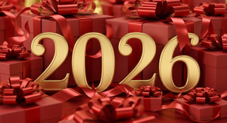 Happy New Year. 3D illustration. 3D CG. High resolution.
