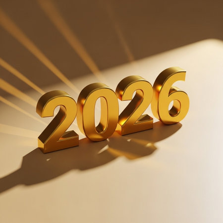 3D Rendered Illustration. Golden Numbers on White Background.の写真素材