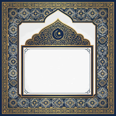 Vector ornate vintage frame in Eastern style. Template frame design for greeting card, wedding invitation, certificate, diploma.の写真素材