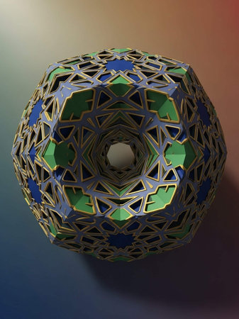 3d illustration of abstract geometric composition,digital art works..