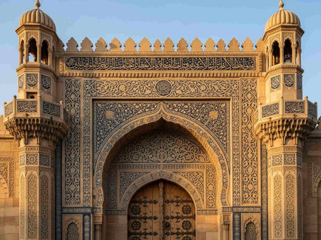Detail of the Madrasah of Jaipur, Rajasthan, Indiaの写真素材