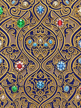 Jewelry pattern on the wall. Seamless pattern.