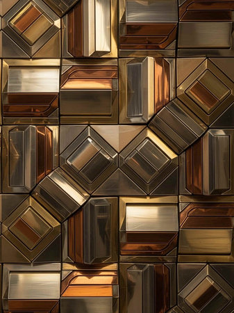 abstract background of a metal surface in the form of square tiles