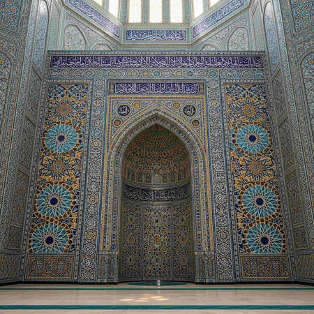 Interior of the Madrasah in Samarkand, Uzbekistanの写真素材
