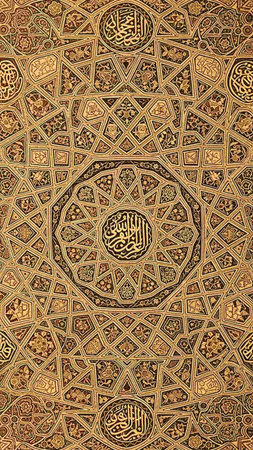 Beautiful oriental pattern on the walls of the mosque in Istanbul