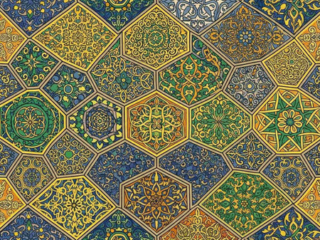 Moroccan mosaic tiles in morocco. Seamless pattern.