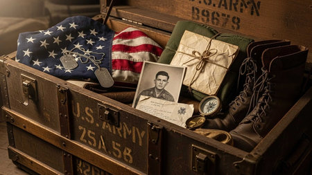 vintage suitcase with travel items, travel conceptの写真素材