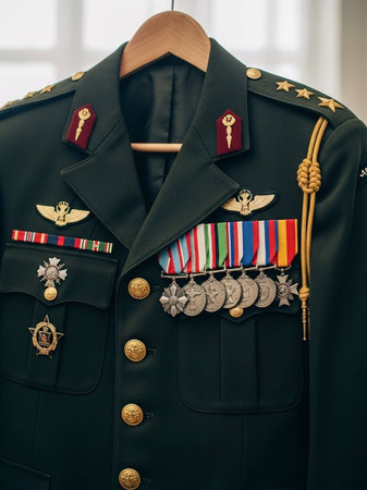 Military uniform in kyiv, Ukraine. kyiv is the capital and largest city of Ukraine.の写真素材