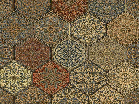 Seamless pattern of moroccan ceramic tile, oriental ornament