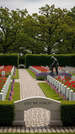 American Cemetery in Arlington National Cemetery, Virginia, United States of Americaの写真素材