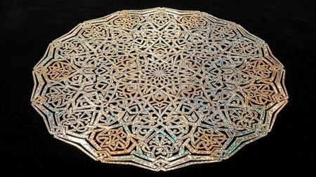 3d illustration of islamic pattern on black background for ramadan