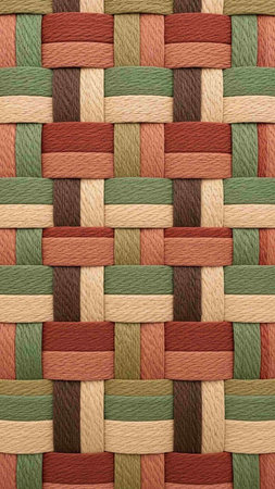 Seamless texture of multicolored wicker background closeup