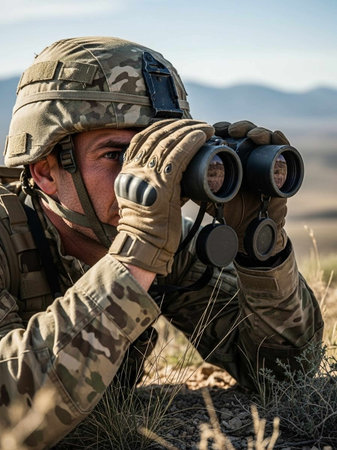 Member of Red Star military history club wears historical German paratrooper uniform during historical reenactment of WWII in Chernigow, Ukraineの写真素材
