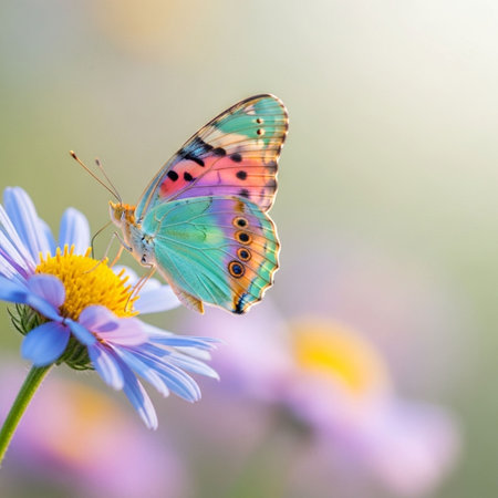 Butterfly on daisy flower in the garden, Thailand.の写真素材