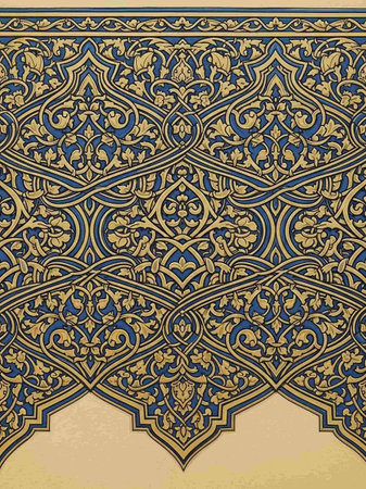 Vintage patterned background in Eastern style. Ornate element for design. Place for your text.