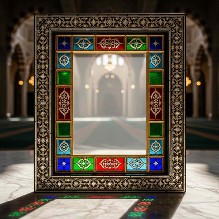 Photo frame in the Sultanahmet Mosque, Istanbul, Turkey.の写真素材