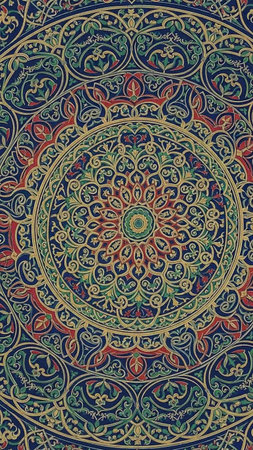 Colorful oriental pattern on the wall of the mosque in Istanbulの写真素材